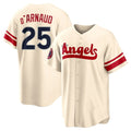 Cooneas LA.Angels #25 Travis d'Arnaud Player Cream City Connect Home Stitched Jerseys