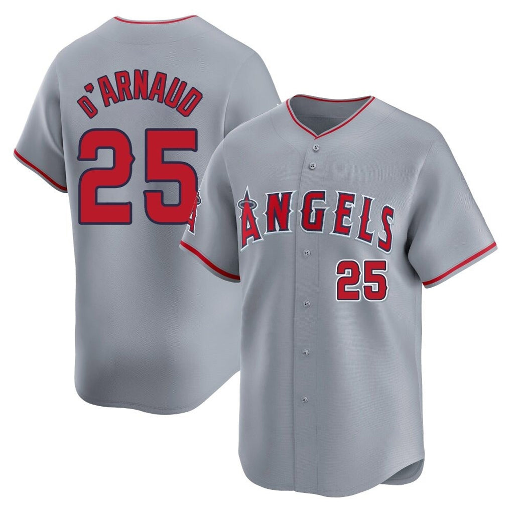 Cooneas LA.Angels #25 Travis d'Arnaud Player Gray Home Limited Stitched Jerseys