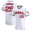 Cooneas LA.Angels #25 Travis d'Arnaud Player White T-shirt Home Limited Elite Stitched Jerseys