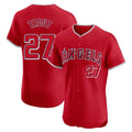 Cooneas LA.Angels #27 Mike Trout Player Red Home Limited Elite Stitched Jerseys