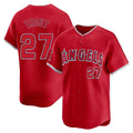 Cooneas LA.Angels #27 Mike Trout Player Red Home Limited Stitched Jerseys