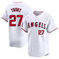 Cooneas LA.Angels #27 Mike Trout Player White Limited Home Stitched Jerseys