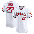 Cooneas LA.Angels #27 Mike Trout Player White T-shirt Home Limited Elite Stitched Jerseys