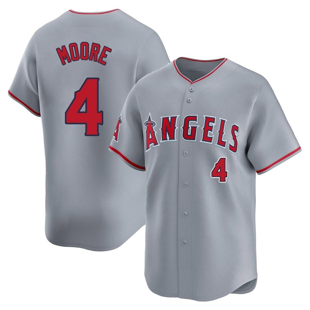 Cooneas LA.Angels #4 Christian Moore Player Gray Home Limited Stitched Jerseys