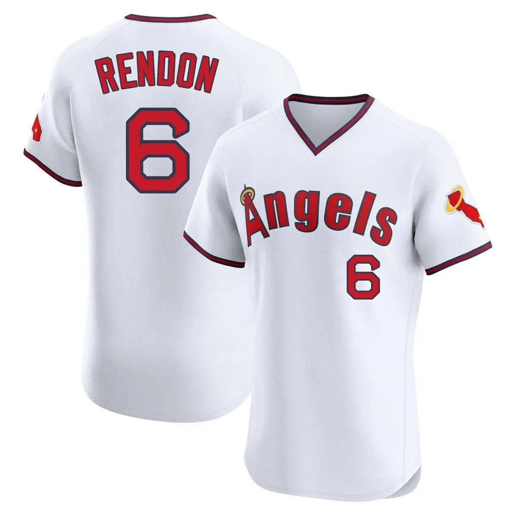 Cooneas LA.Angels #6 Anthony Rendon Player White T-shirt Home Limited Elite Stitched Jerseys
