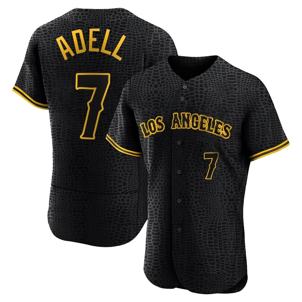 Cooneas LA.Angels #7 Jo Adell Player Black Snake Skin City Limited Elite Home Stitched Jerseys