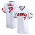 Cooneas LA.Angels #7 Jo Adell Player White T-shirt Home Limited Elite Stitched Jerseys