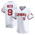 Cooneas LA.Angels #9 Zach Neto Player White T-shirt Home Limited Stitched Jerseys