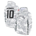 Cooneas LA.Chargers #10 Justin Herbert Player Arctic Camo Salute To Service Limited Hoodies Game Stitched Jerseys