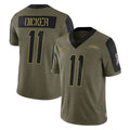 Cooneas LA.Chargers #11 Cameron Dicker Player Olive Salute To Service Limited Game Stitched Jerseys