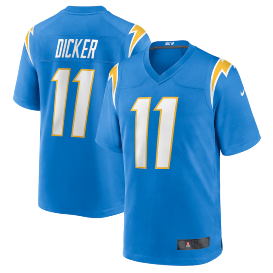 Cooneas LA.Chargers #11 Cameron Dicker Powder Blue Game Jersey Stitched Jerseys