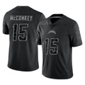 Cooneas LA.Chargers #15 Ladd McConkey Player Black Limited Reflective Home Game Stitched Jerseys