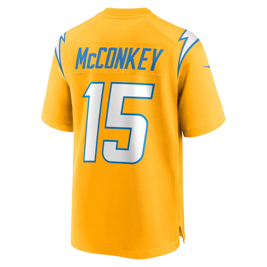 Cooneas LA.Chargers #15 Ladd McConkey Player Gold Game Stitched Jerseys