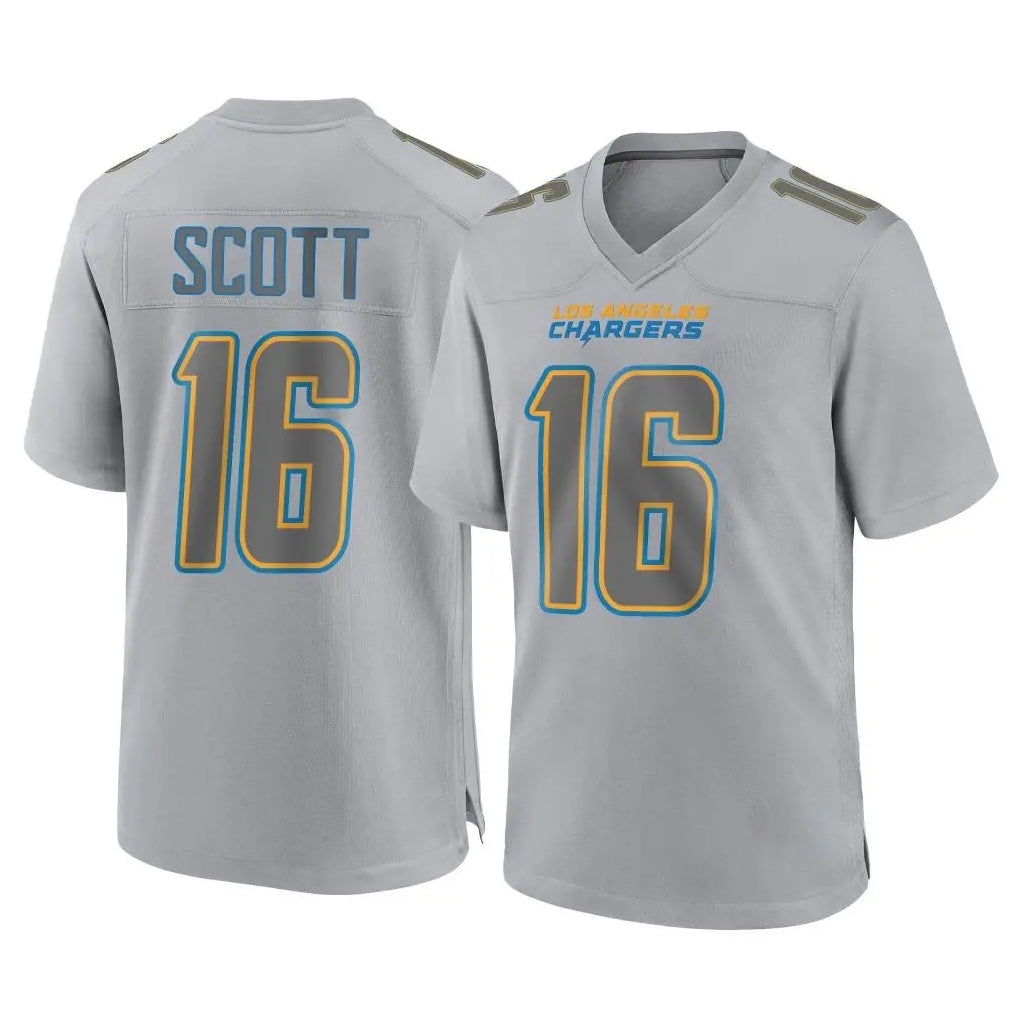 Cooneas LA.Chargers #16 J.K. Scott Player Gray Atmosphere Fashion Home Game Stitched Jerseys