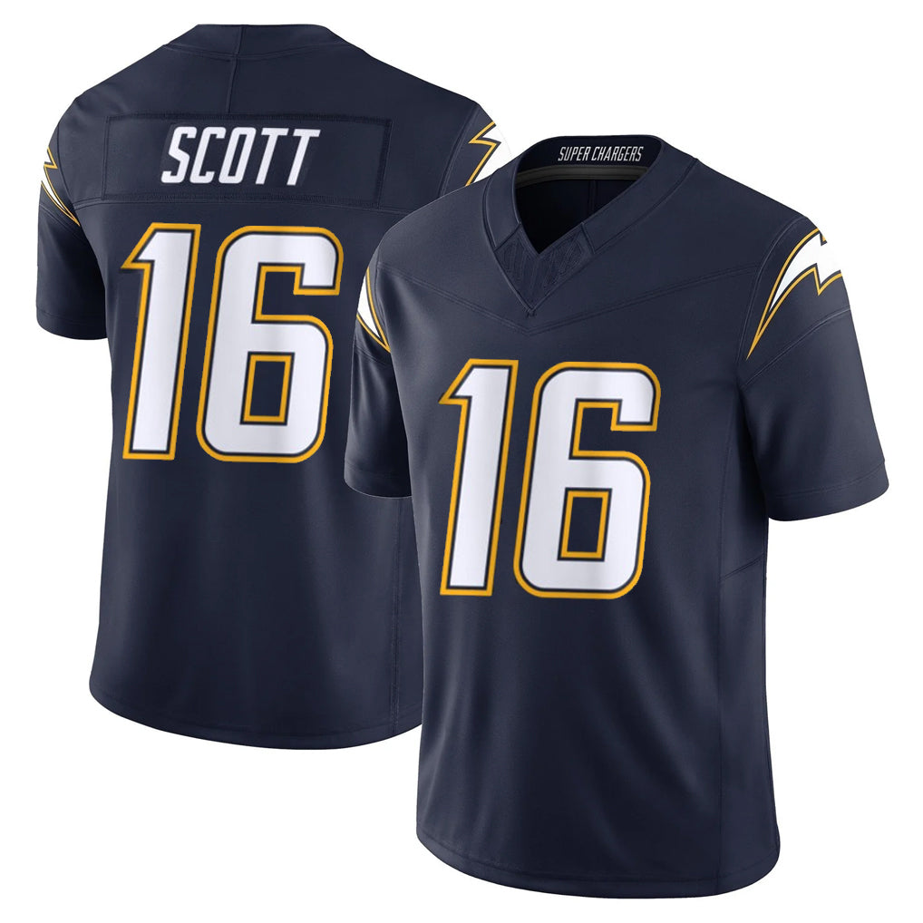 Cooneas LA.Chargers #16 J.K. Scott Player Navy Vapor F.U.S.E. Limited Home Game Stitched Jerseys