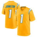 Cooneas LA.Chargers #1 Quentin Johnston Player Gold Home Game Stitched Jerseys