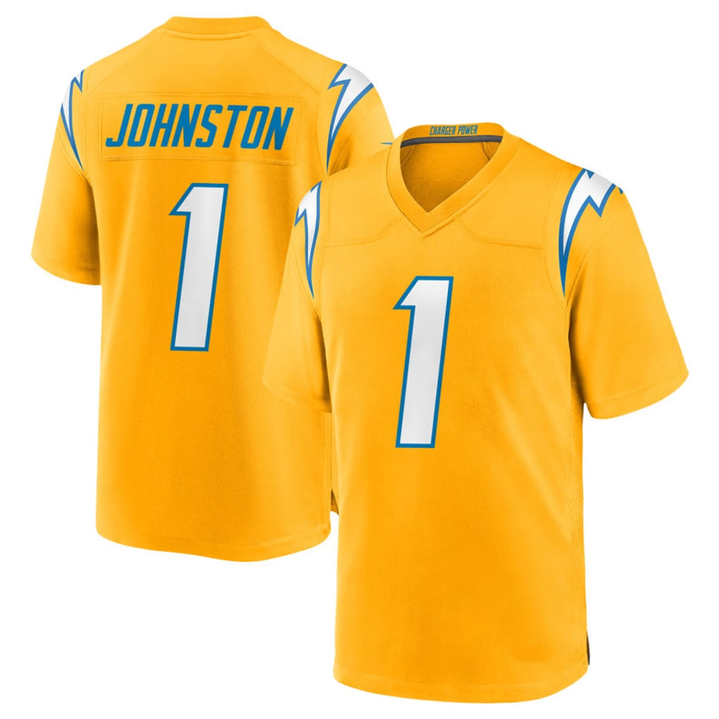 Cooneas LA.Chargers #1 Quentin Johnston Player Gold Home Game Stitched Jerseys