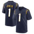 Cooneas LA.Chargers #1 Quentin Johnston Player Navy Home Game Stitched Jerseys