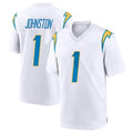 Cooneas LA.Chargers #1 Quentin Johnston Player White Home Game Stitched Jerseys