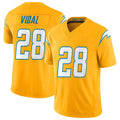 Cooneas LA.Chargers #28 Kimani Vidal Player Gold Limited Vapor F.U.S.E. Home Game Stitched Jerseys