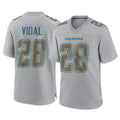Cooneas LA.Chargers #28 Kimani Vidal Player Gray Atmosphere Fashion Home Game Stitched Jerseys