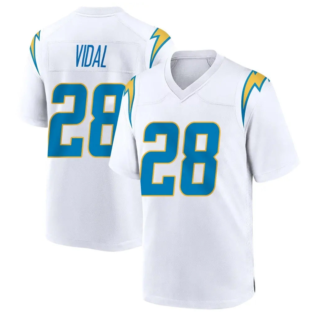 Cooneas LA.Chargers #28 Kimani Vidal Player White Home Game Stitched Jerseys