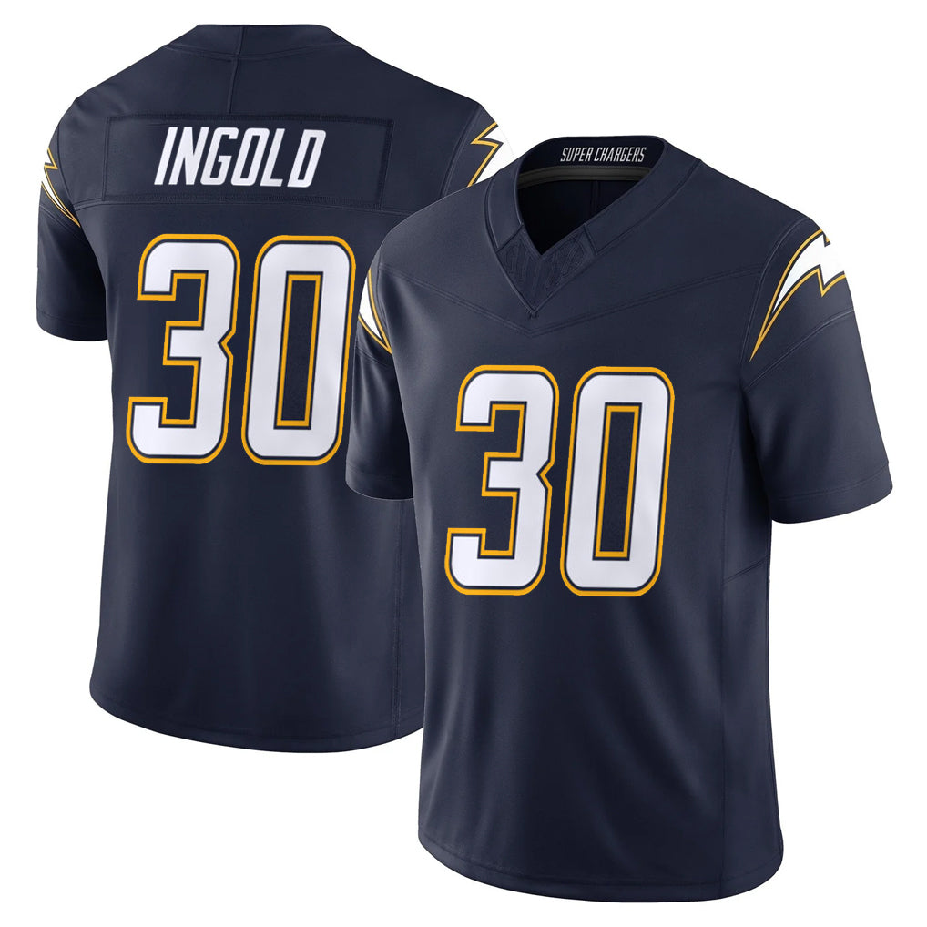 Cooneas LA.Chargers #30 Alec Ingold Player Navy Vapor F.U.S.E. Limited Home Game Stitched Jerseys
