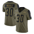 Cooneas LA.Chargers #30 Alec Ingold Player Olive Salute To Service Limited Game Stitched Jerseys