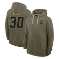 Cooneas LA.Chargers #30 Alec Ingold Player Olive Salute to Service Pullover Hoodies Limited Stitched Jerseys