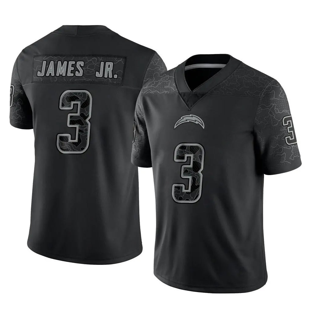 Cooneas LA.Chargers #3 Derwin James Jr. Player Black Limited Reflective Home Game Stitched Jerseys