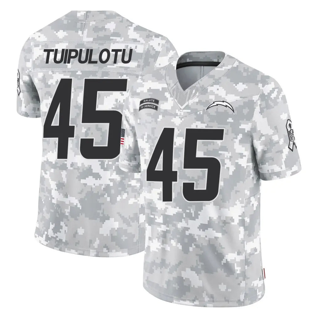 Cooneas LA.Chargers #45 Tuli Tuipulotu Player Arctic Camo Salute To Service Limited Game Stitched Jerseys