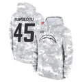 Cooneas LA.Chargers #45 Tuli Tuipulotu Player Arctic Camo Salute to Service Hoodies Limited Game Stitched Jerseys