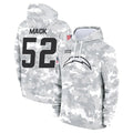 Cooneas LA.Chargers #52 Khalil Mack Player Arctic Camo Salute to Service Hoodies Game Stitched Jerseys