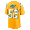 Cooneas LA.Chargers #52 Khalil Mack Player Gold Home Game Stitched Jerseys