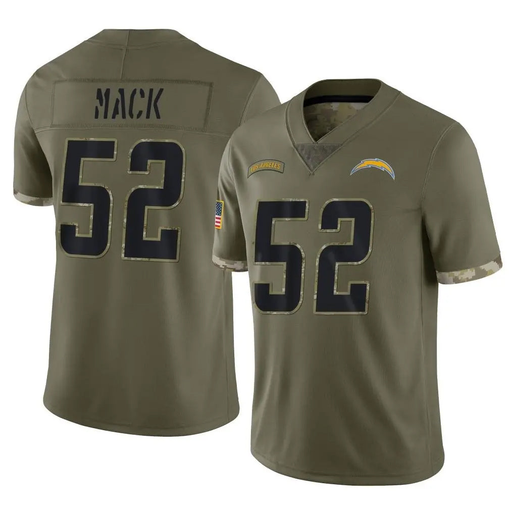 Cooneas LA.Chargers #52 Khalil Mack Player Olive Salute To Service Limited Stitched Jerseys