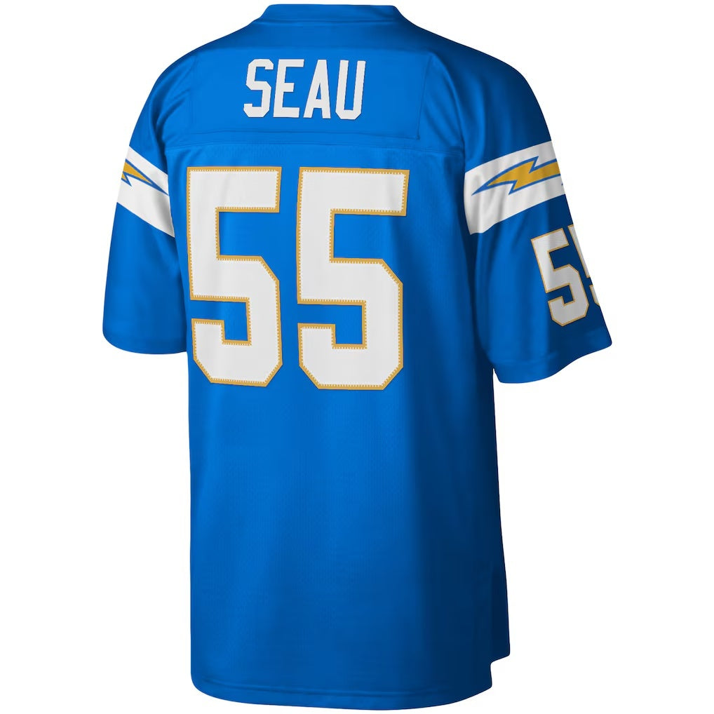 Cooneas LA.Chargers #55 Junior Seau Mitchell & Ness Powder Blue Legacy Replica Stitched Jerseys