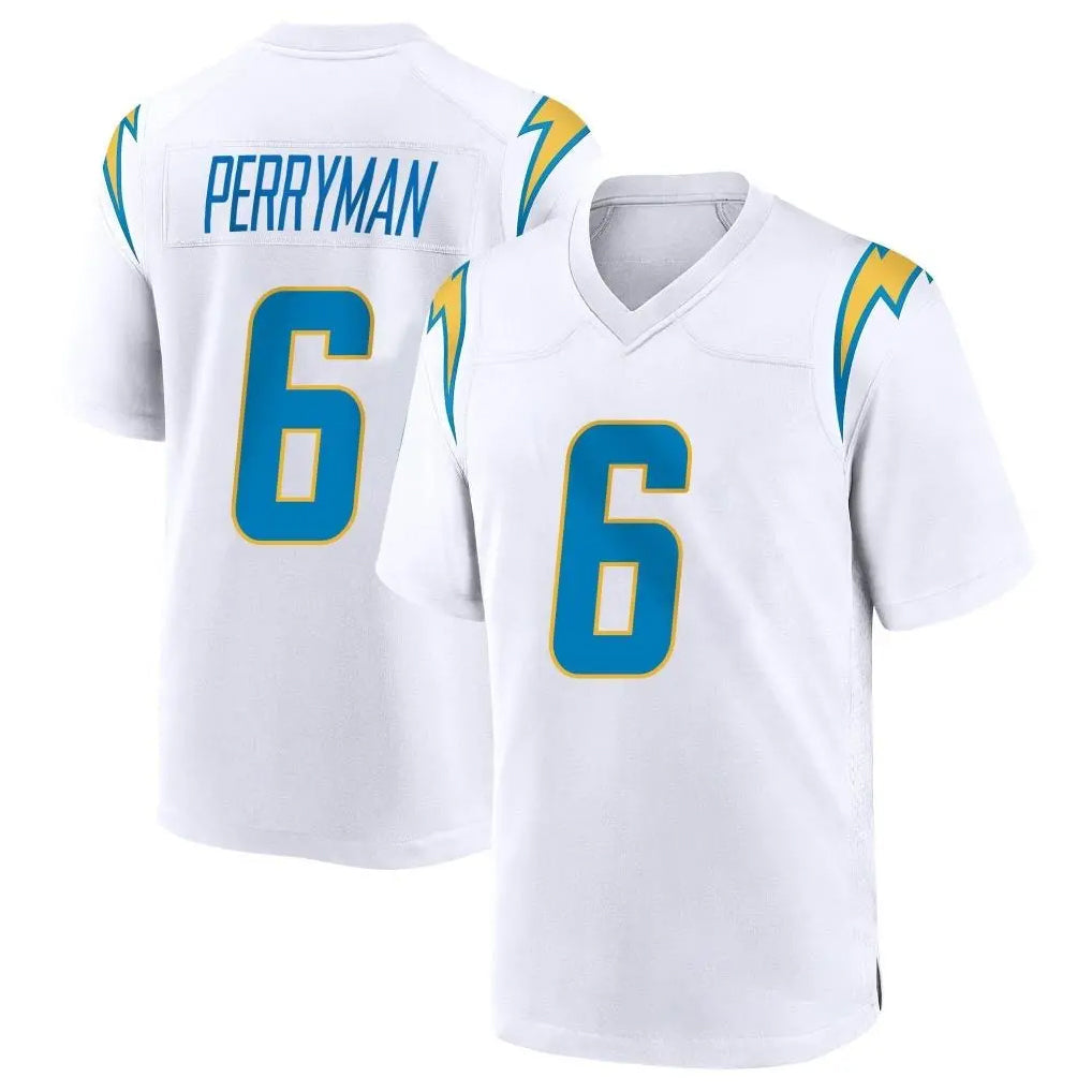 Cooneas LA.Chargers #6 Denzel Perryman Player White Home Game Stitched Jerseys