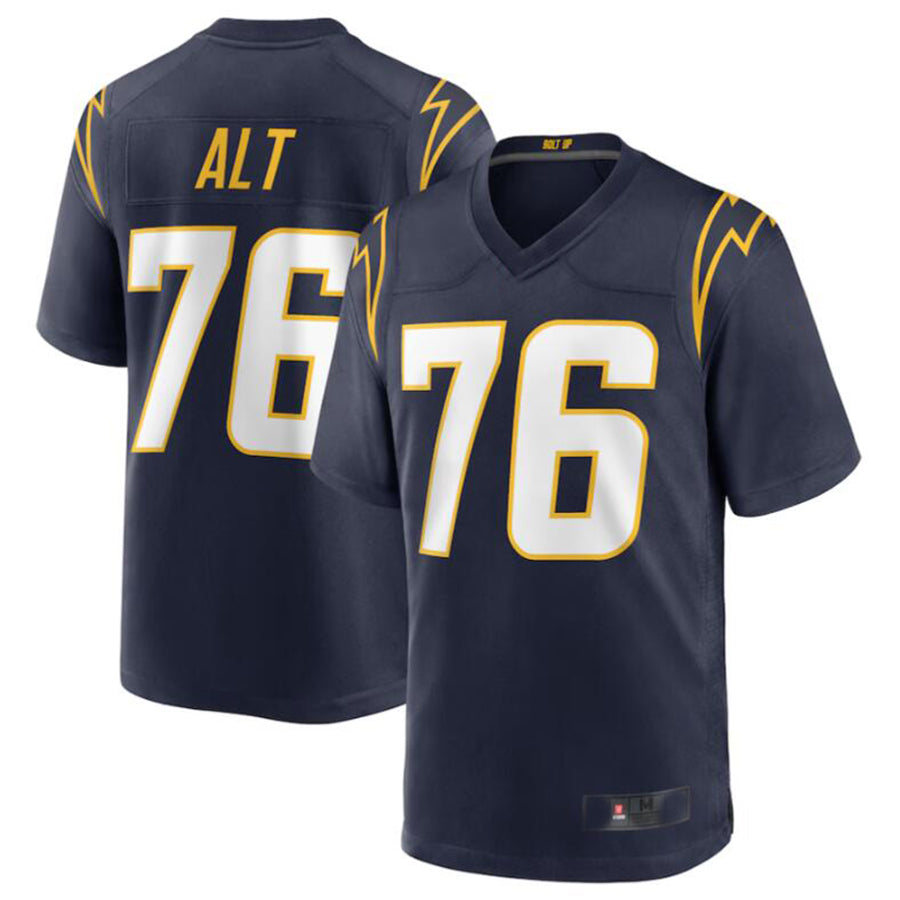 Cooneas LA.Chargers #76 Joe Alt Navy 2024 Draft First Round Pick Player Game Jersey American Stitched Jersey