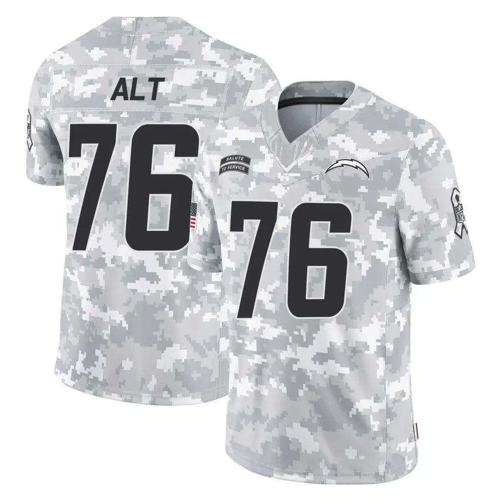 Cooneas LA.Chargers #76 Joe Alt Player Arctic Camo Salute To Service Limited Game Stitched Jerseys
