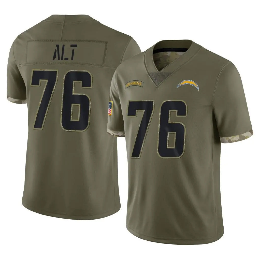 Cooneas LA.Chargers #76 Joe Alt Player Olive Salute To Service Limited Stitched Jerseys