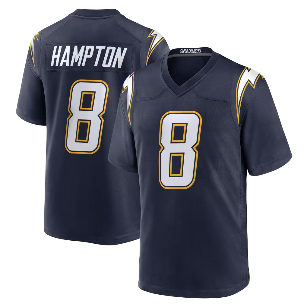 Cooneas LA.Chargers #8 Omarion Hampton Player Navy Alternate Home Game Stitched Jerseys