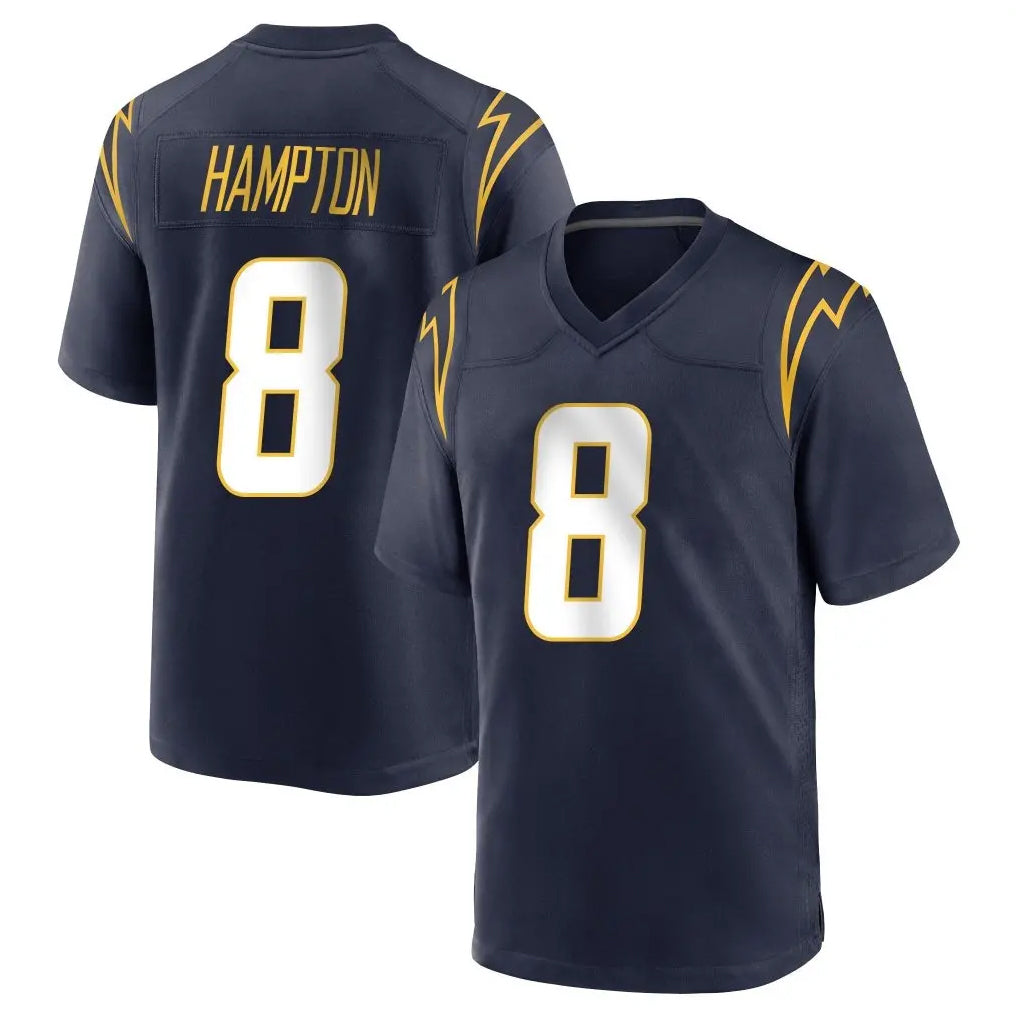 Cooneas LA.Chargers #8 Omarion Hampton Player Navy Home Game Stitched Jerseys
