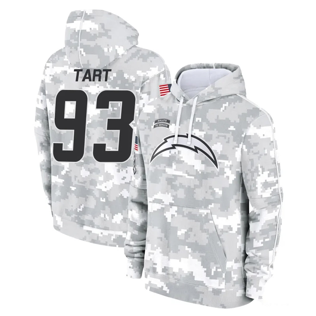 Cooneas LA.Chargers #93 Teair Tart Player Arctic Camo Salute to Service Hoodies Limited Game Stitched Jerseys