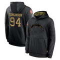 Cooneas LA.Chargers #94 Dalvin Tomlinson Player Black Salute to Service Hoodies Limited Game Stitched Jerseys