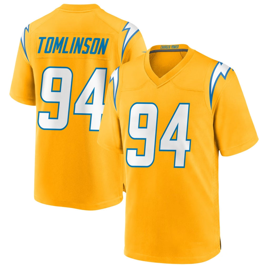 Cooneas LA.Chargers #94 Dalvin Tomlinson Player Gold Home Game Stitched Jerseys