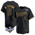 Cooneas LA.Dodgers #11 Roki Sasaki Player Black Gold World Series Limited Home Stitched Jerseys