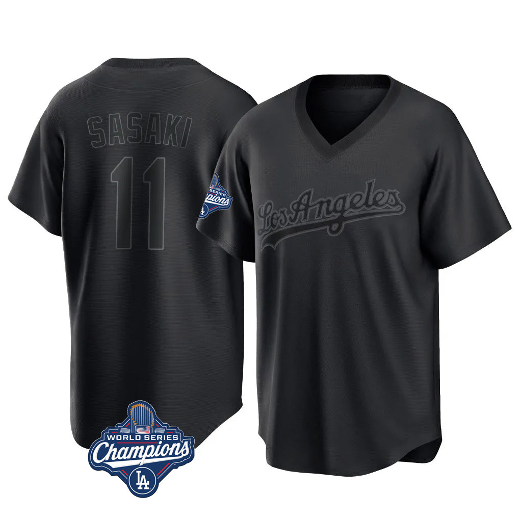 Cooneas LA.Dodgers #11 Roki Sasaki Player Black World Series Meet Pitch Fashion T-shirt Stitched Jerseys