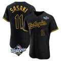 Cooneas LA.Dodgers #11 Roki Sasaki Player Black World Series Snake Skin City Limited Elite Home Stitched Jerseys