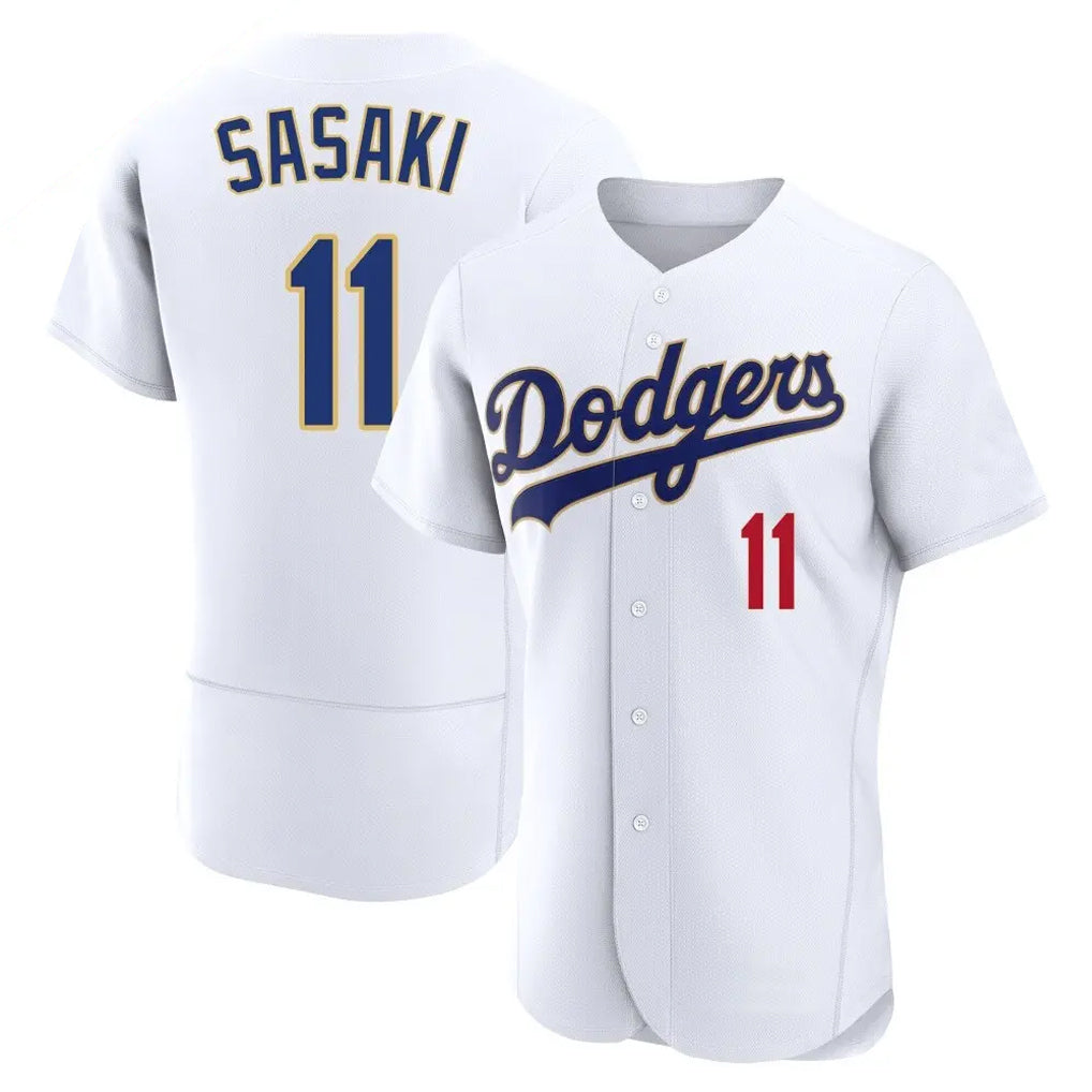 Cooneas LA.Dodgers #11 Roki Sasaki Player Gold White 2026 Collection Stadium Limited Elite Stitched Jerseys