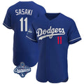 Cooneas LA.Dodgers #11 Roki Sasaki Player Royal World Series Meet Limited Elite Home Stitched Jerseys